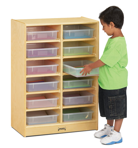 Jonti-Craft® 12 Paper-Tray Mobile Storage - with Clear Paper-Trays - MMEE Distributors