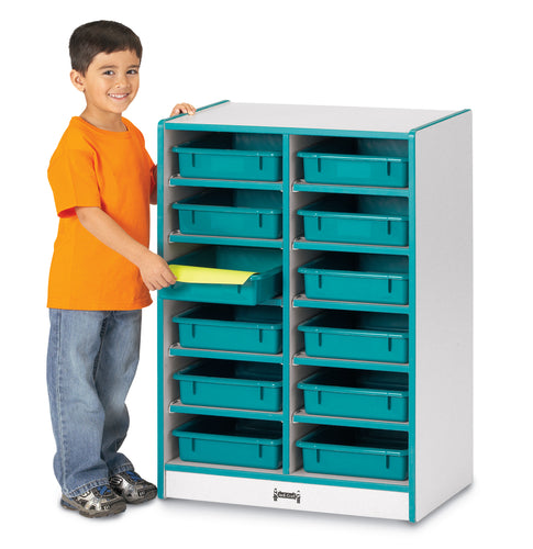Rainbow Accents® 12 Paper-Tray Mobile Storage - with Paper-Trays - Blue - MMEE Distributors