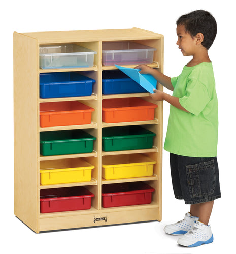 Jonti-Craft® 12 Paper-Tray Mobile Storage - with Colored Paper-Trays - MMEE Distributors