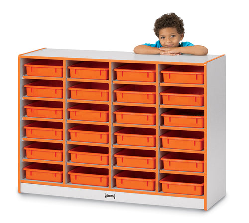 Rainbow Accents® 24 Paper-Tray Mobile Storage - with Paper-Trays - Red - MMEE Distributors