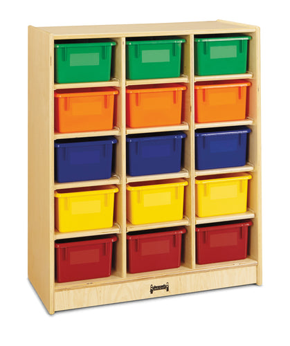 Jonti-Craft® 15 Cubbie-Tray Mobile Unit – with Colored Trays - MMEE Distributors