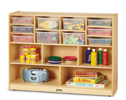 Jonti-Craft® Super-Sized Combo Mobile Storage Unit - with Clear Bins - MMEE Distributors