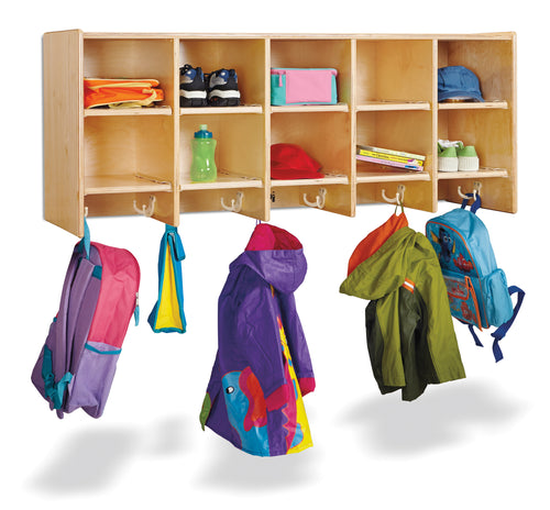 Jonti-Craft® 10 Section Wall Mount Coat Locker - without Trays - MMEE Distributors