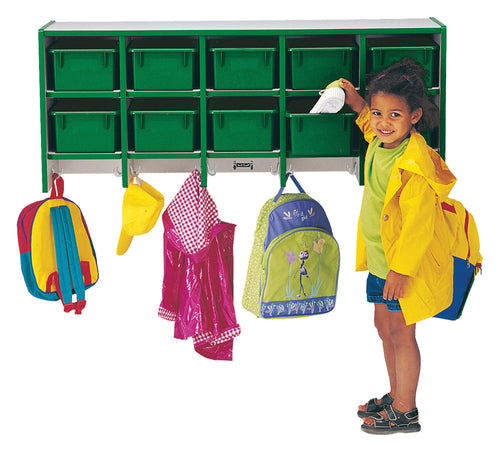 Rainbow Accents® 10 Section Wall Mount Coat Locker - with Trays - Blue - MMEE Distributors