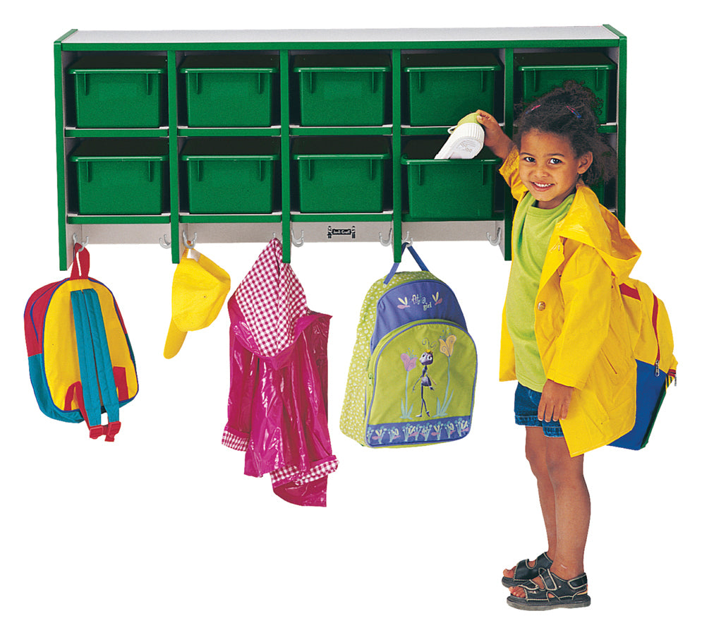 Rainbow Accents® 10 Section Wall Mount Coat Locker - with Trays - Blue - MMEE Distributors