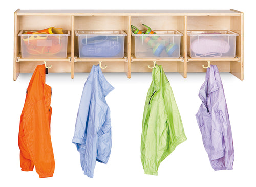 Jonti-Craft® 4 Section Wall Mount Coat Locker  - without Tubs - MMEE Distributors