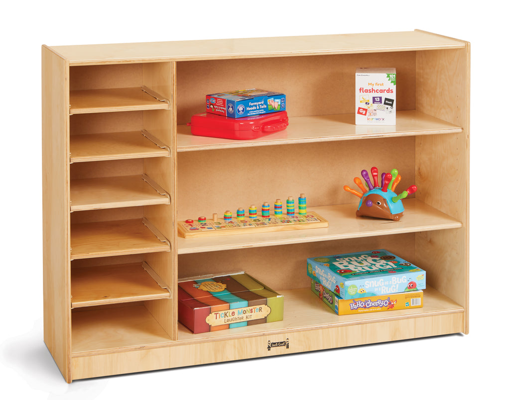 Jonti-Craft® Adjustable Combo Mobile Straight-Shelf - without Paper-Trays - MMEE Distributors