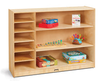 Load image into Gallery viewer, Jonti-Craft® Adjustable Combo Mobile Straight-Shelf - with colored Paper-Trays - MMEE Distributors
