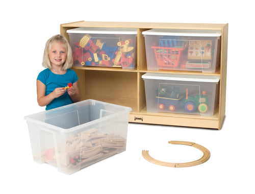 Jonti-Craft® Jumbo Tote Storage – with Clear Jumbo Totes + Lids - MMEE Distributors