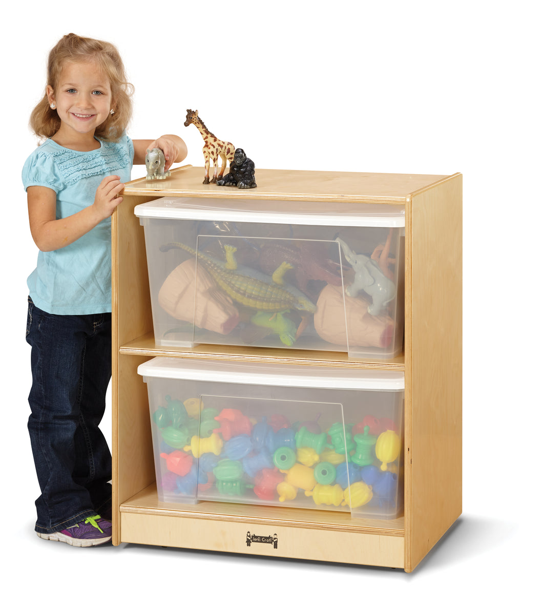 Jonti-Craft® Space-Saver Jumbo Tote Storage – with Clear Totes + Lids - MMEE Distributors