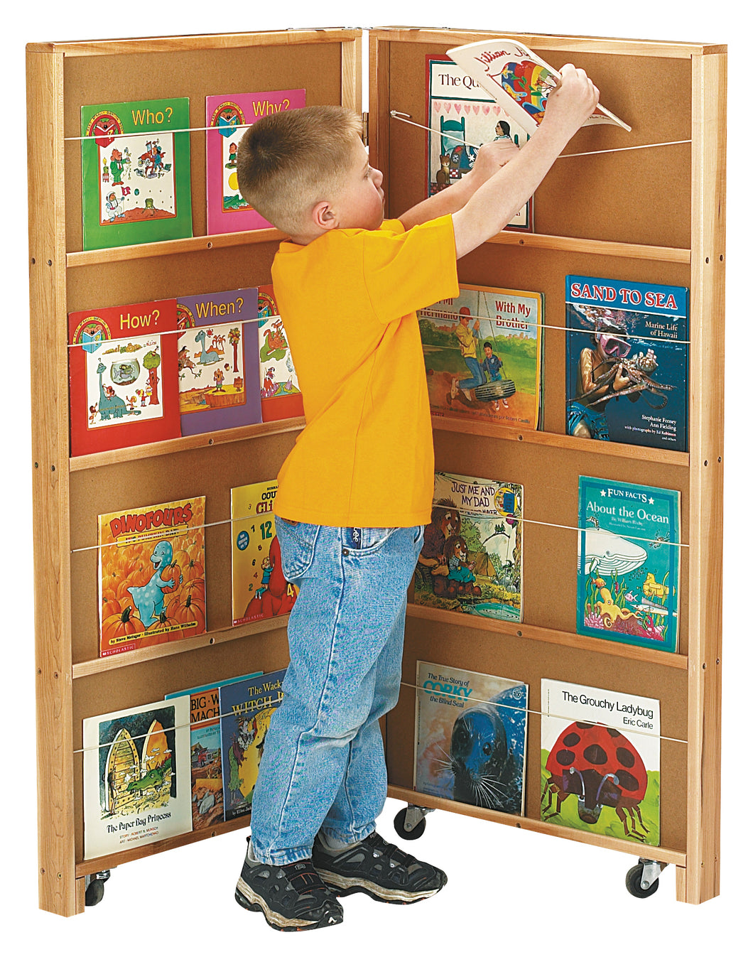 Jonti-Craft® Mobile Library Bookcase - 2 Sections - MMEE Distributors