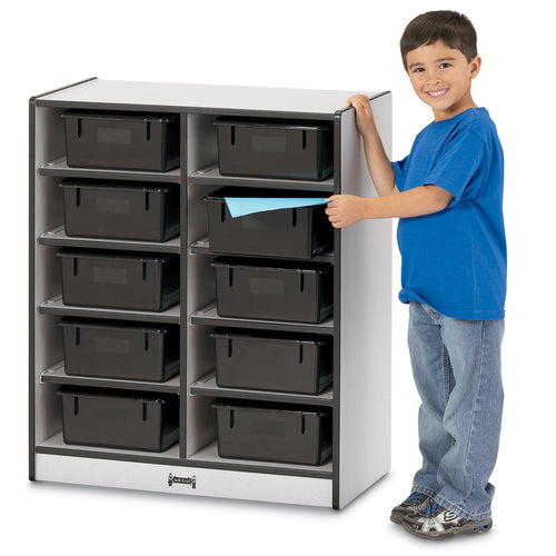 Rainbow Accents® 10 Tub Mobile Storage - with Tubs - Black - MMEE Distributors