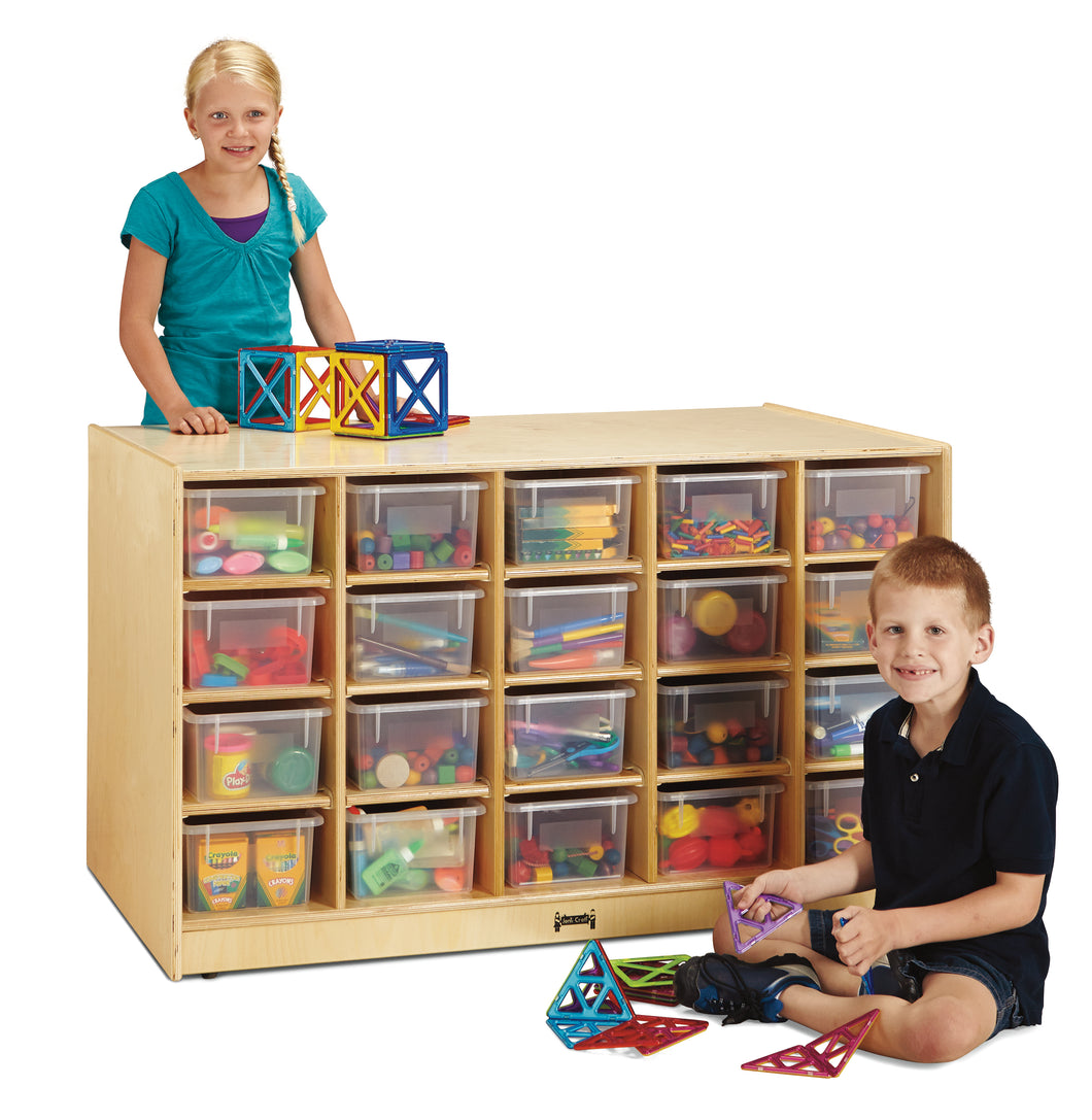 Jonti-Craft® Double-Sided Island – 40 Cubbie-Tray - with Clear Trays - MMEE Distributors