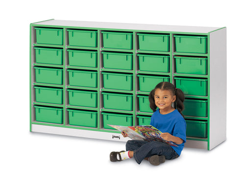 Rainbow Accents® 25 Tub Mobile Storage - with Tubs - Yellow - MMEE Distributors