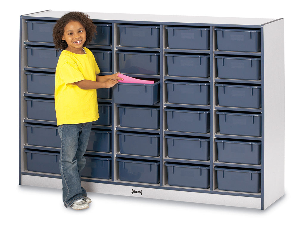 Rainbow Accents® 30 Tub Mobile Storage - with Tubs - Navy - MMEE Distributors