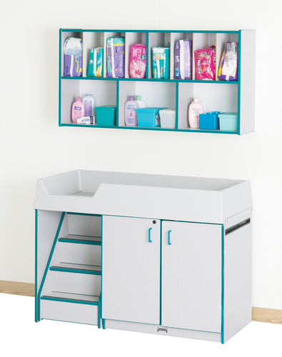 Rainbow Accents® Diaper Changer with Stairs - Left - Blue - MMEE Distributors