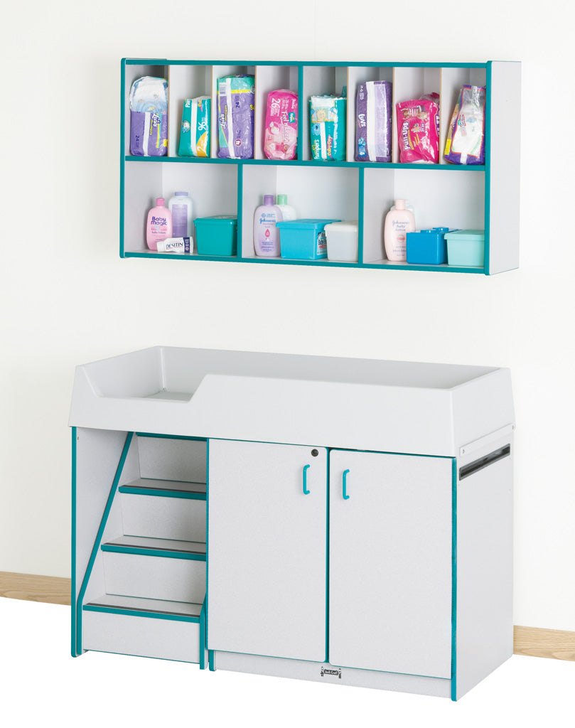 Rainbow Accents® Diaper Changer with Stairs - Left - Blue - MMEE Distributors