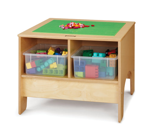 Jonti-Craft® KYDZ Building Table - Traditional Brick Compatible - with Clear Tubs - MMEE Distributors