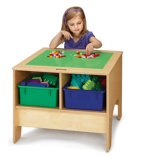 Jonti-Craft® KYDZ Building Table - Traditional Brick Compatible - with Colored Tubs - MMEE Distributors