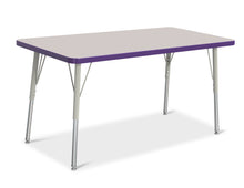 Load image into Gallery viewer, Berries® Rectangle Activity Table - 24&quot; X 48&quot;, A-height - Gray/Purple/Gray - MMEE Distributors
