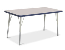 Load image into Gallery viewer, Berries® Rectangle Activity Table - 24&quot; X 48&quot;, A-height - Gray/Navy/Gray - MMEE Distributors
