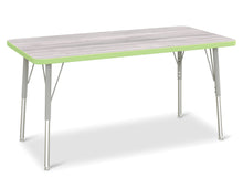 Load image into Gallery viewer, Berries® Rectangle Activity Table - 24&quot; X 48&quot;, A-height - Driftwood Gray/Key Lime/Gray - MMEE Distributors
