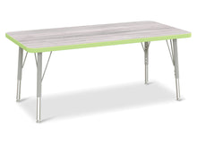 Load image into Gallery viewer, Berries® Rectangle Activity Table - 24&quot; X 48&quot;, E-height - Driftwood Gray/Key Lime/Gray - MMEE Distributors
