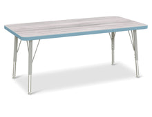 Load image into Gallery viewer, Berries® Rectangle Activity Table - 24&quot; X 48&quot;, E-height - Driftwood Gray/Coastal Blue/Gray - MMEE Distributors

