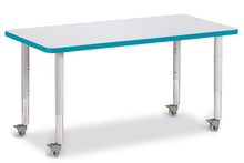 Load image into Gallery viewer, Berries® Rectangle Activity Table - 24&quot; X 48&quot;, Mobile - Gray/Teal/Gray - MMEE Distributors
