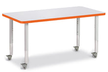 Load image into Gallery viewer, Berries® Rectangle Activity Table - 24&quot; X 48&quot;, Mobile - Gray/Orange/Gray - MMEE Distributors
