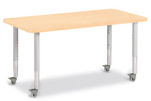 Load image into Gallery viewer, Berries® Rectangle Activity Table - 24&quot; X 48&quot;, Mobile - Maple/Maple/Gray - MMEE Distributors
