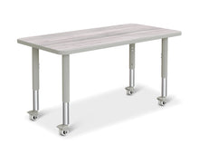 Load image into Gallery viewer, Berries® Rectangle Activity Table - 24&quot; X 48&quot;, Mobile - Driftwood Gray/Gray/Gray - MMEE Distributors

