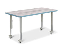 Load image into Gallery viewer, Berries® Rectangle Activity Table - 24&quot; X 48&quot;, Mobile - Driftwood Gray/Coastal Blue/Gray - MMEE Distributors

