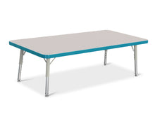Load image into Gallery viewer, Berries® Rectangle Activity Table - 24&quot; X 48&quot;, T-height - Gray/Teal/Gray - MMEE Distributors

