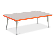 Load image into Gallery viewer, Berries® Rectangle Activity Table - 24&quot; X 48&quot;, T-height - Gray/Orange/Gray - MMEE Distributors
