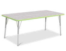 Load image into Gallery viewer, Berries® Rectangle Activity Table - 30&quot; X 60&quot;, A-height - Driftwood Gray/Key Lime/Gray - MMEE Distributors
