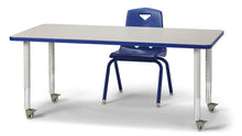 Load image into Gallery viewer, Berries® Rectangle Activity Table - 30&quot; X 60&quot;, Mobile - Gray/Blue/Gray - MMEE Distributors
