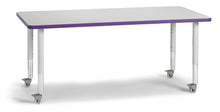 Load image into Gallery viewer, Berries® Rectangle Activity Table - 30&quot; X 60&quot;, Mobile - Gray/Purple/Gray - MMEE Distributors
