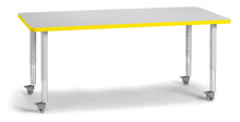 Load image into Gallery viewer, Berries® Rectangle Activity Table - 30&quot; X 60&quot;, Mobile - Gray/Yellow/Gray - MMEE Distributors
