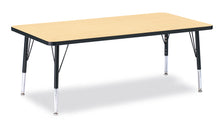 Load image into Gallery viewer, Berries® Rectangle Activity Table - 30&quot; X 60&quot;, T-height - Maple/Black/Black - MMEE Distributors
