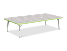 Load image into Gallery viewer, Berries® Rectangle Activity Table - 30&quot; X 60&quot;, T-height - Driftwood Gray/Key Lime/Gray - MMEE Distributors
