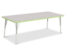 Load image into Gallery viewer, Berries® Rectangle Activity Table - 30&quot; X 72&quot;, A-height - Driftwood Gray/Key Lime/Gray - MMEE Distributors
