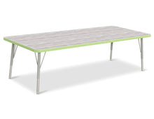 Load image into Gallery viewer, Berries® Rectangle Activity Table - 30&quot; X 72&quot;, E-height - Driftwood Gray/Key Lime/Gray - MMEE Distributors
