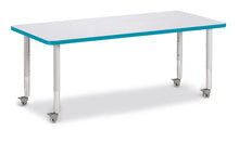 Load image into Gallery viewer, Berries® Rectangle Activity Table - 30&quot; X 72&quot;, Mobile - Gray/Teal/Gray - MMEE Distributors
