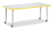 Load image into Gallery viewer, Berries® Rectangle Activity Table - 30&quot; X 72&quot;, Mobile - Gray/Yellow/Gray - MMEE Distributors
