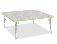 Load image into Gallery viewer, Berries® Square Activity Table - 48&quot; X 48&quot;, E-height - Driftwood Gray/Key Lime/Gray - MMEE Distributors
