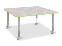 Load image into Gallery viewer, Berries® Square Activity Table - 48&quot; X 48&quot;, Mobile - Driftwood Gray/Key Lime/Gray - MMEE Distributors
