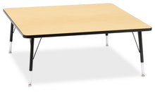 Load image into Gallery viewer, Berries® Square Activity Table - 48&quot; X 48&quot;, T-height - Maple/Black/Black - MMEE Distributors
