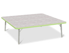 Load image into Gallery viewer, Berries® Square Activity Table - 48&quot; X 48&quot;, T-height - Driftwood Gray/Key Lime/Gray - MMEE Distributors
