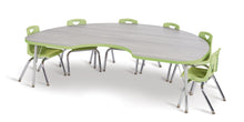 Load image into Gallery viewer, Berries® Kidney Activity Table - 48&quot; X 72&quot;, E-height - Driftwood Gray/Key Lime/Gray - MMEE Distributors
